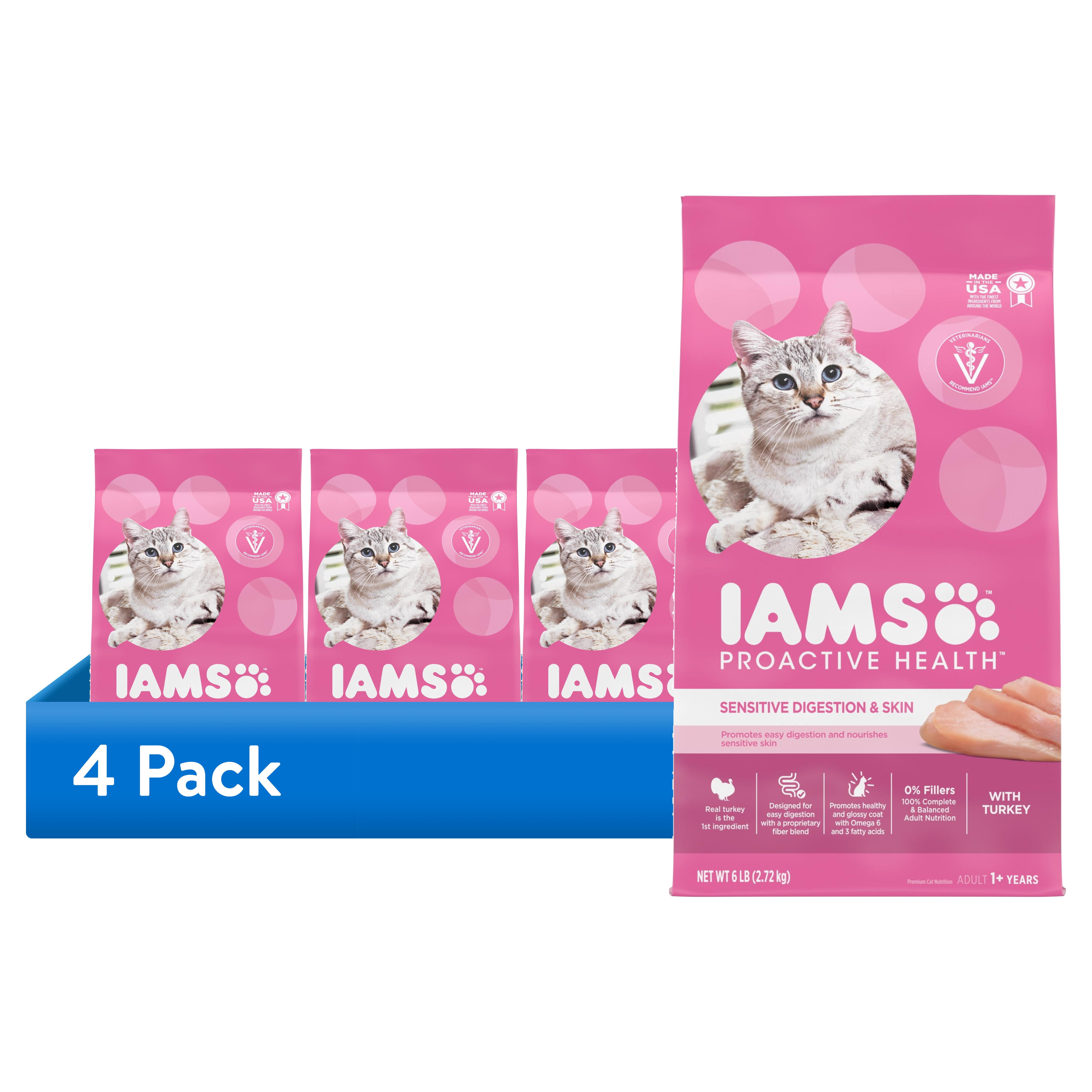 (4 pack) Iams Proactive Health Turkey Dry Cat Food, 6 Lb Bag
