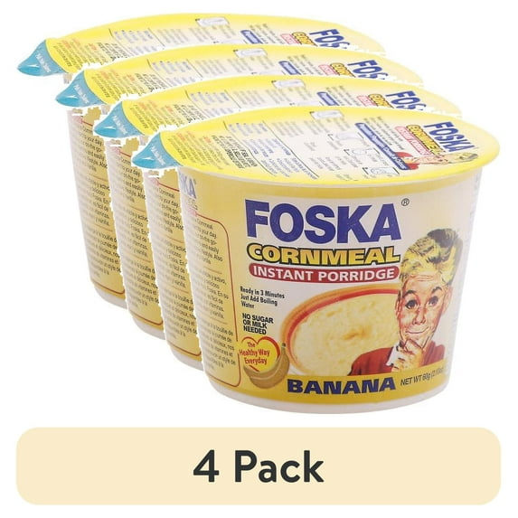 (4 pack) Iberia Foska Banana Flavored Instant Cornmeal Porridge