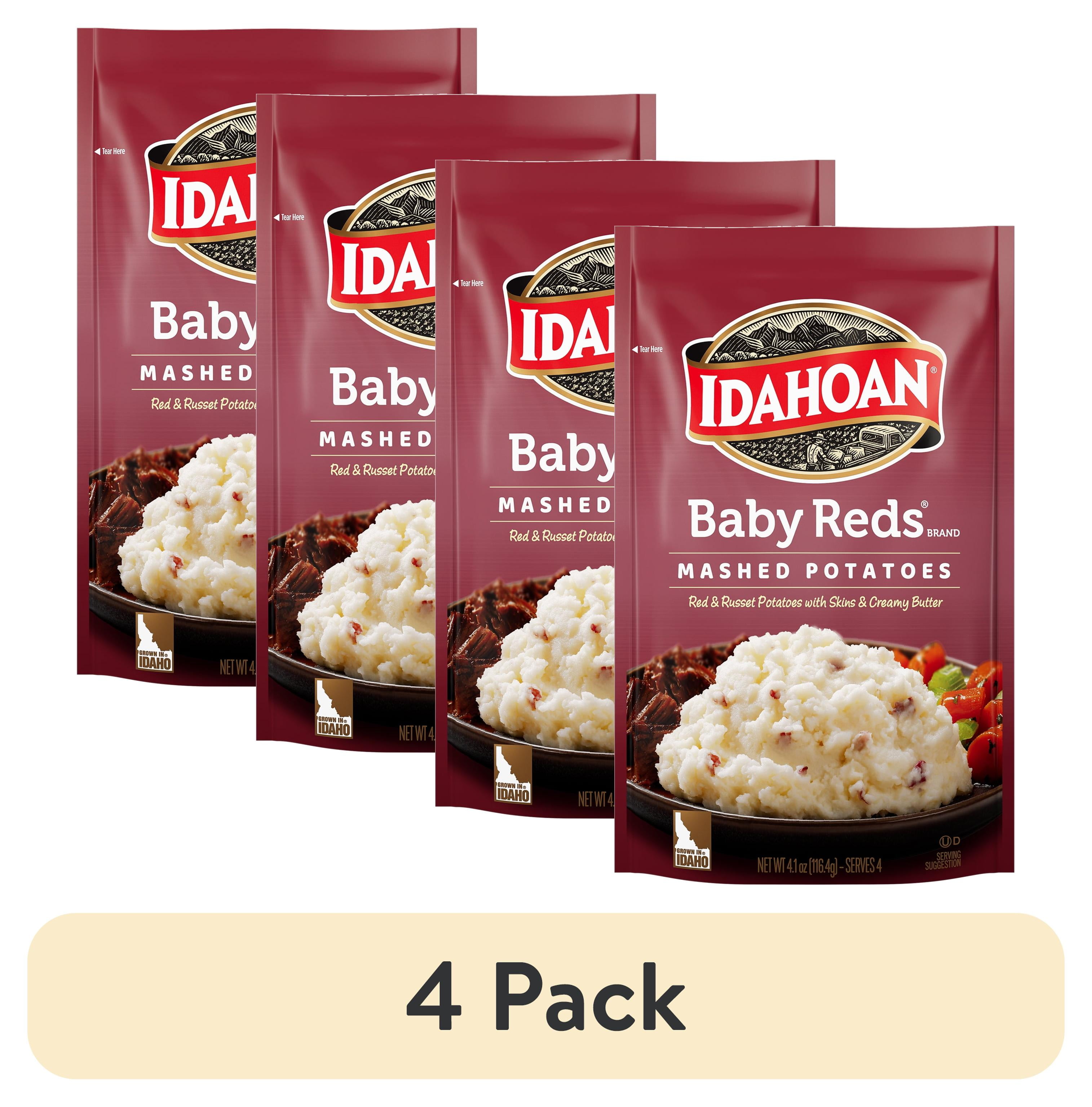 (4 pack) Idahoan Baby Reds Mashed Potatoes Side Dish, 4.1 oz