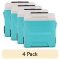 thumbnail image 1 of (4 pack) Igloo 16 QT Laguna Hard Sided Ice Chest Cooler with Wheels, Aqua Blue, 1 of 13