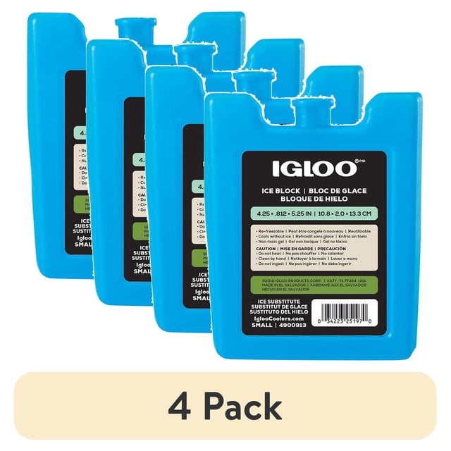 (4 pack) Igloo MaxCold Small Ice Freeze Block, Blue - Walmart.com