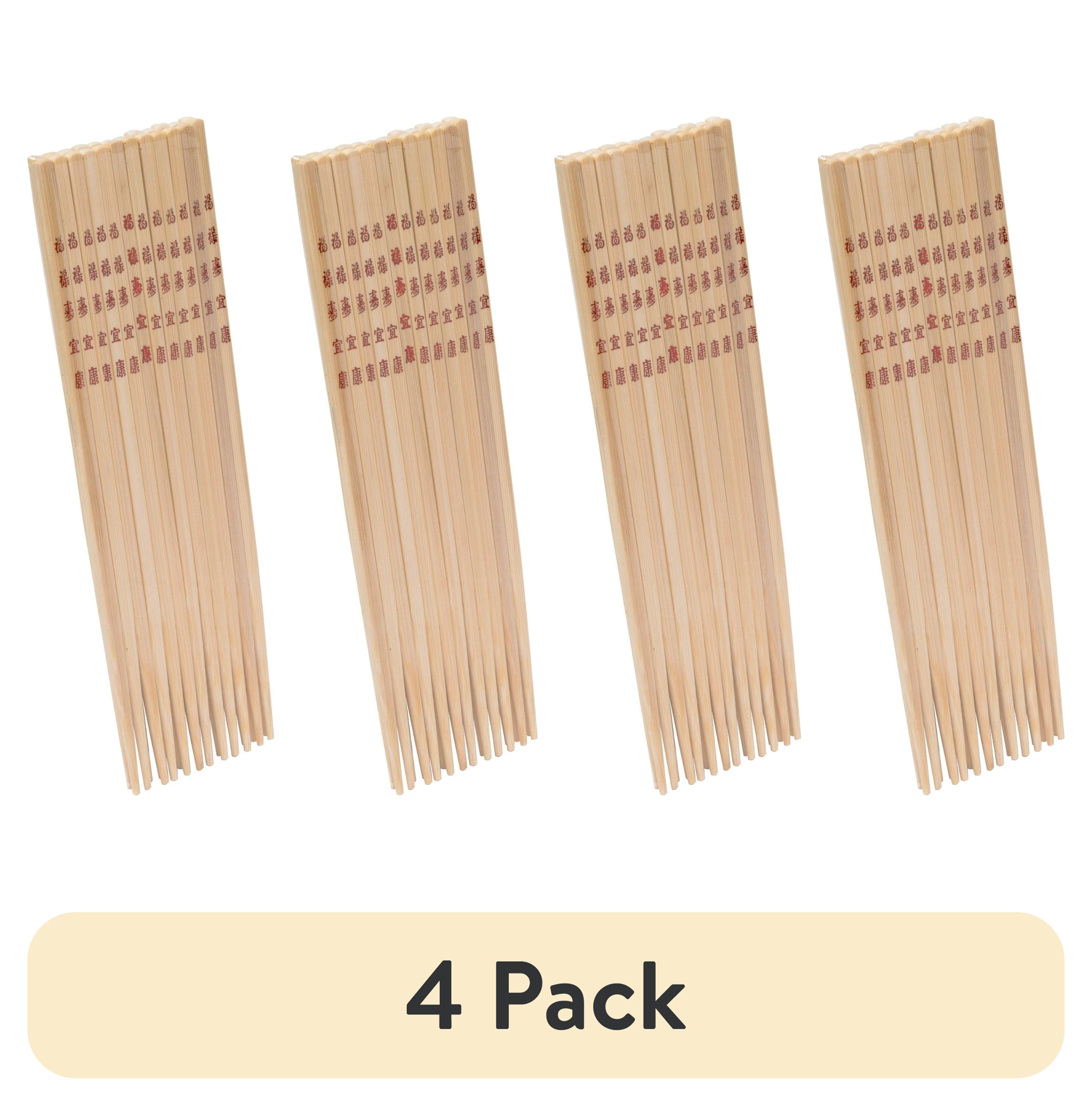 (4 pack) Imusa 10.5" Traditional Bamboo Chopsticks, 12 Pack
