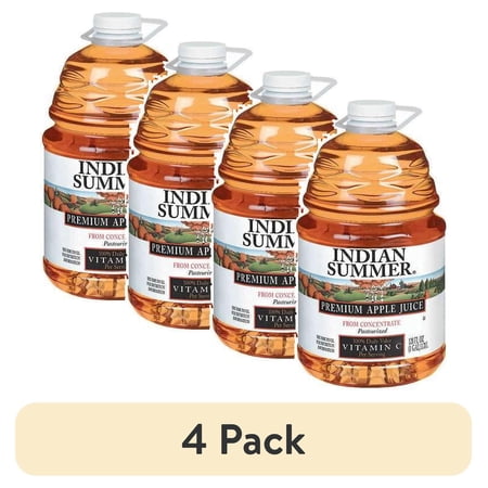 (4 pack) Indian Summer Apple Juice, 128 Fl. Oz.