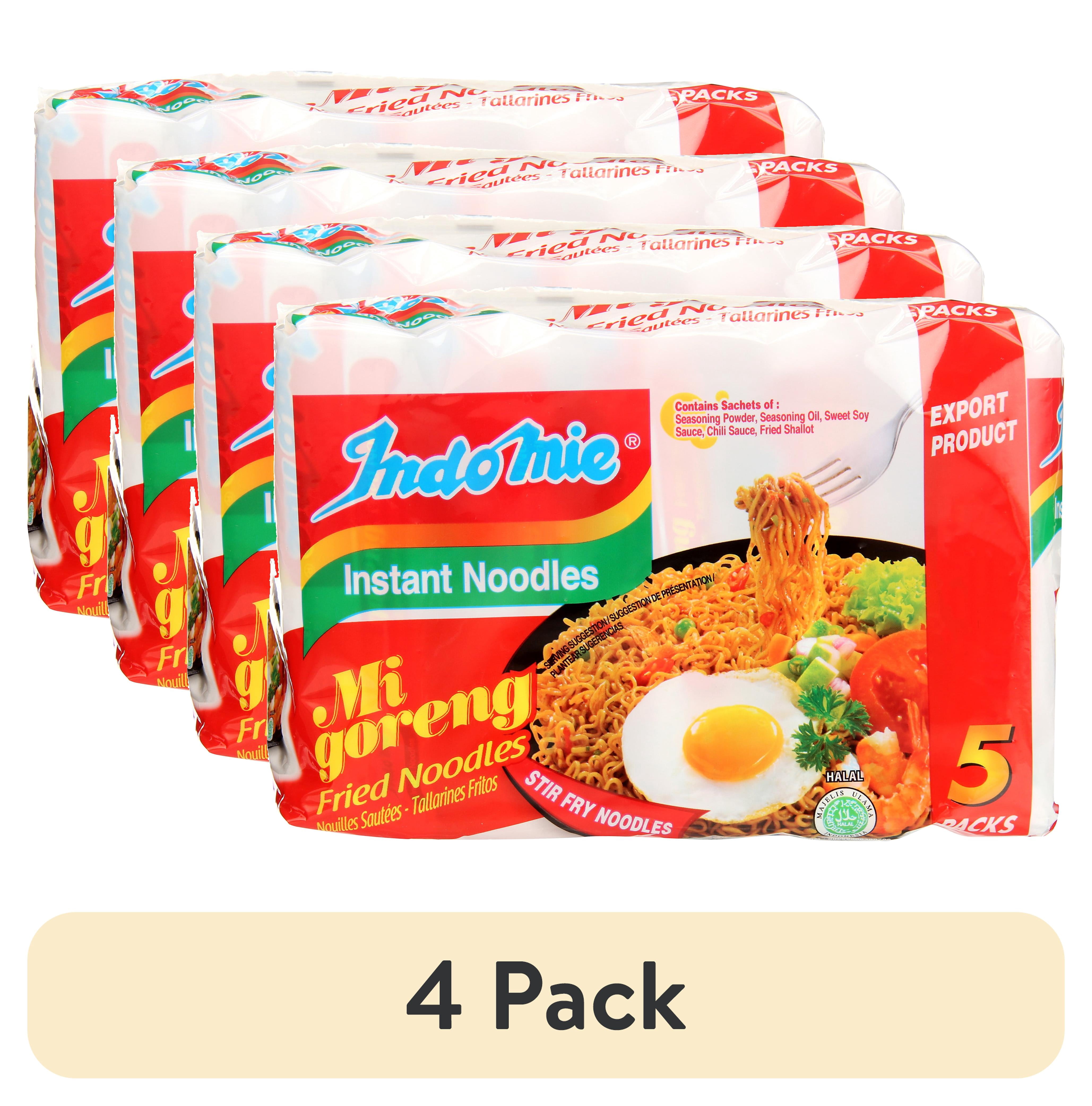 (4 pack) Indomie Halal-Certified, Original Flavor Mi Goreng Instant Stir Fry Noodles, 15 oz, 5 Pack Bag