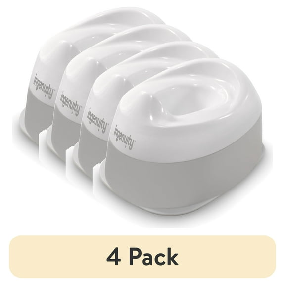 (4 pack) Ingenuity Ready Set Go Potty, Removable Bowl, Non-Skid Bottom, Wide Stable Base, Ages 18 Months & up, White & Grey