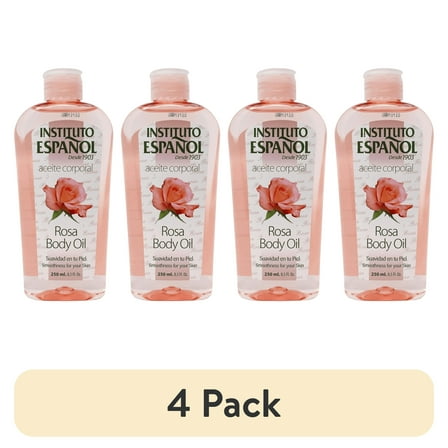 (4 pack) Instituto Español Aceite Corporal Rosa Body Oil, Moisturizer, All Skin Types, 8.5 Fo