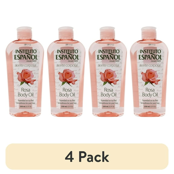 (4 pack) Instituto Español Aceite Corporal Rosa Body Oil, Moisturizer, All Skin Types, 8.5 Fo