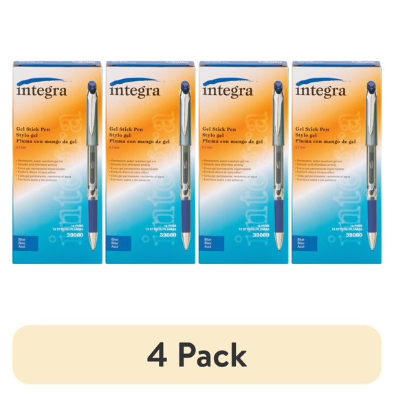 (4 pack) Integra, ITA39060, .7mm Premium Gel Ink Stick Pens, 12 / Dozen