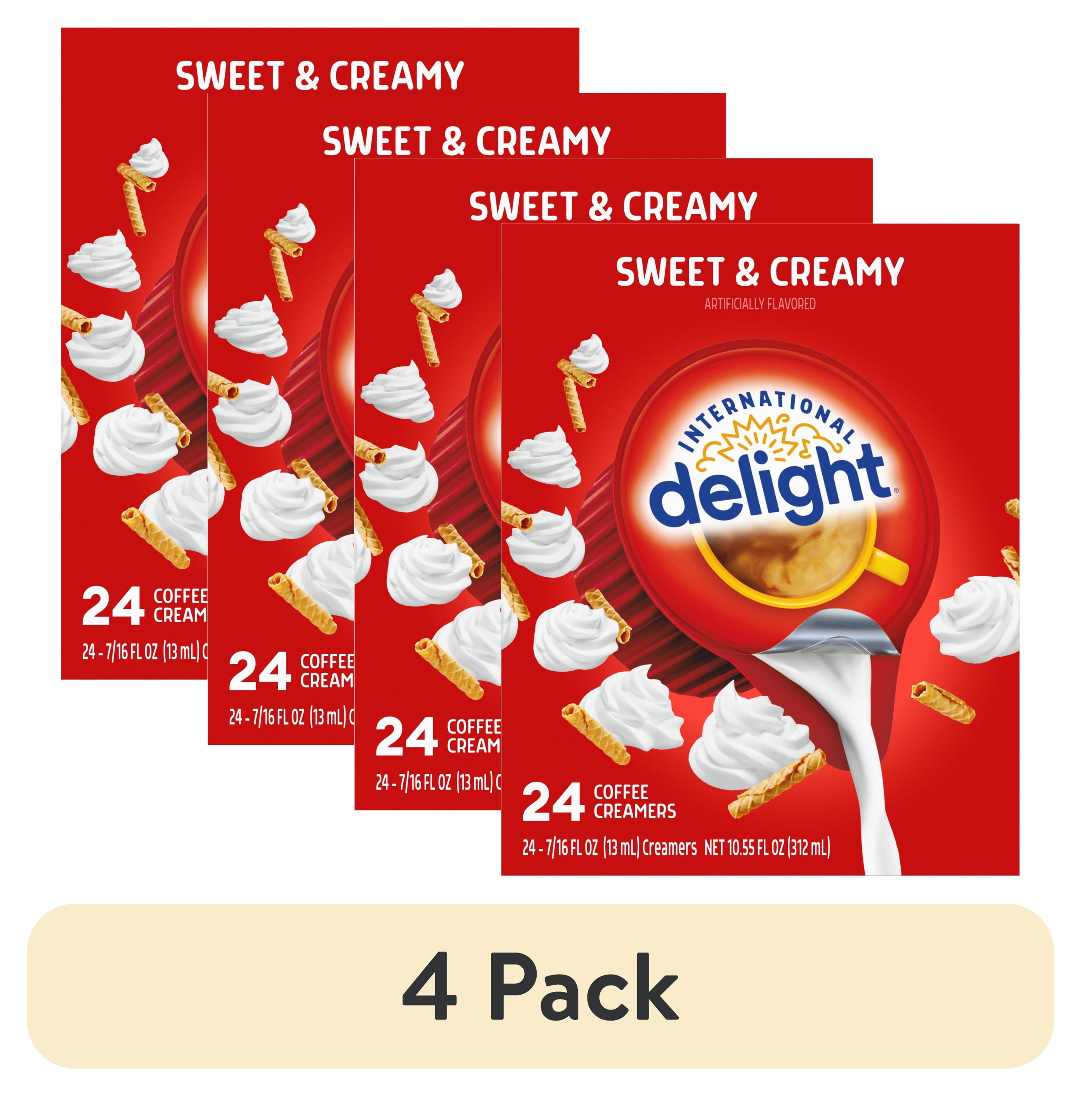 (4 pack) International Delight Sweet & Creamy Coffee Creamer Singles, 0.44 fl oz, 24 Count