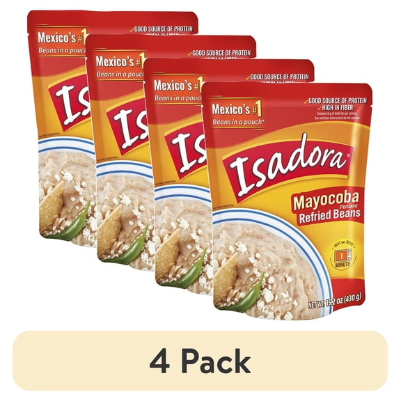 (4 pack) Isadora Peruano Refried Beans, 15.2 Oz
