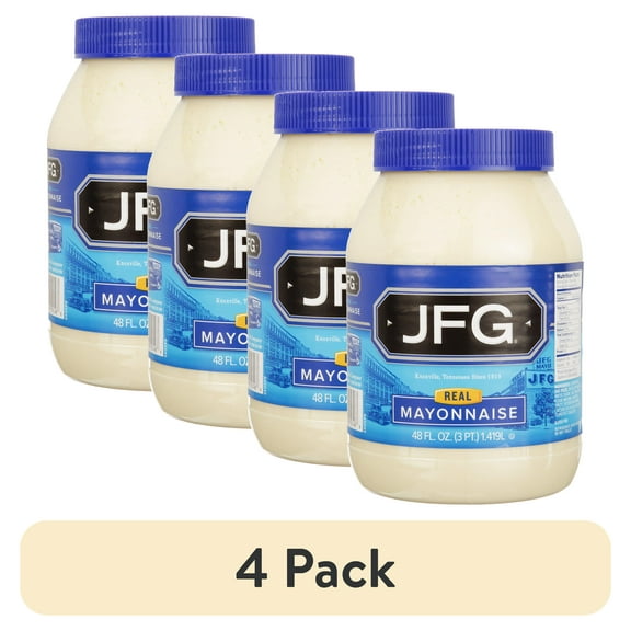 (4 pack) JFG Real Mayonnaise, 48 oz Plastic Jar
