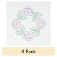 thumbnail image 1 of (4 pack) Jack Dempsey Stamped White Quilt Blocks 18"X18" 6/Pkg-Four XX Roses, 1 of 3
