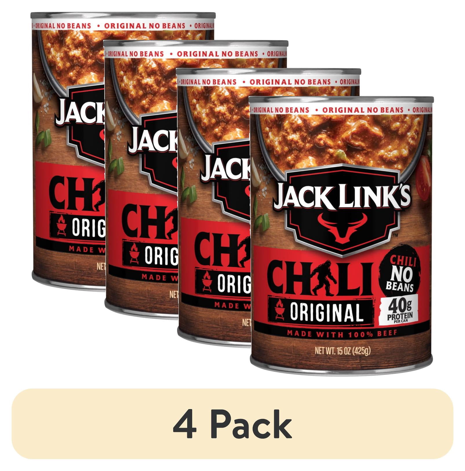 (4 pack) Jack Link's Original Chili, No Beans, 15oz Can