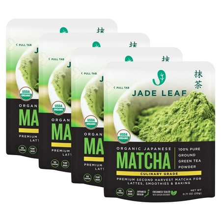 (4 pack) Jade Leaf Matcha, Organic Japanese Culinary Matcha, Powdered Tea, 0.7 Oz