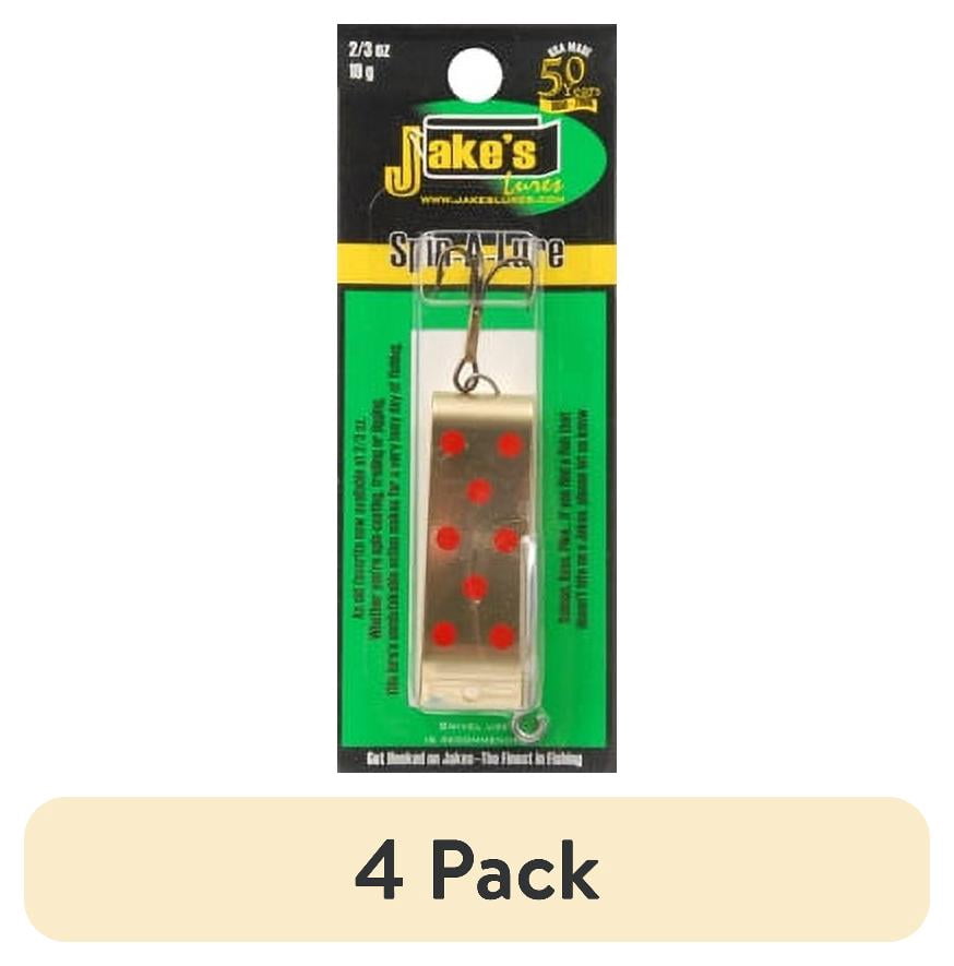 (4 pack) Jake's Spin-A-Lure 2/3oz Gold w Red Dots