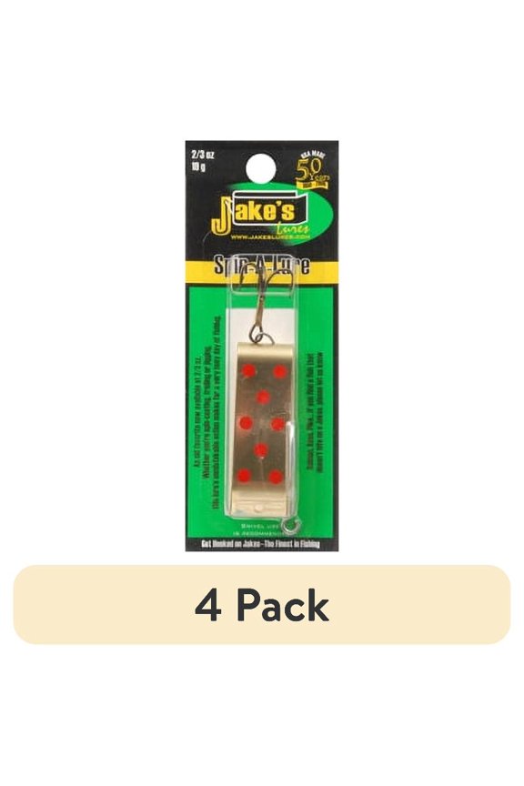 (4 pack) Jake's Spin-A-Lure 2/3oz Gold w Red Dots