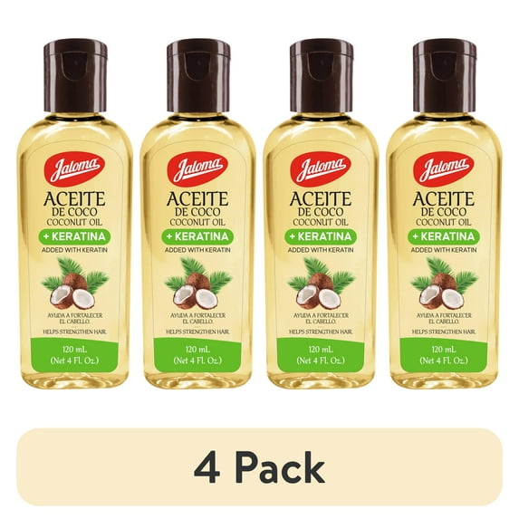 (4 pack) Jaloma Coconut Oil, Hydration for All Skin and Hair Types, 4 fl oz