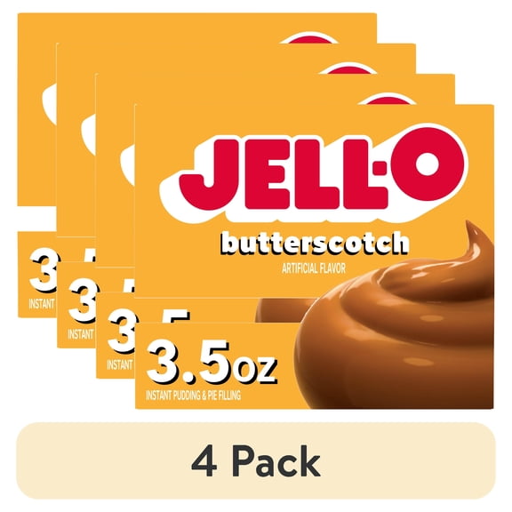 (4 pack) Jell-O Cook & Serve Butterscotch Pudding & Pie Filling Mix, 3.5 oz Box