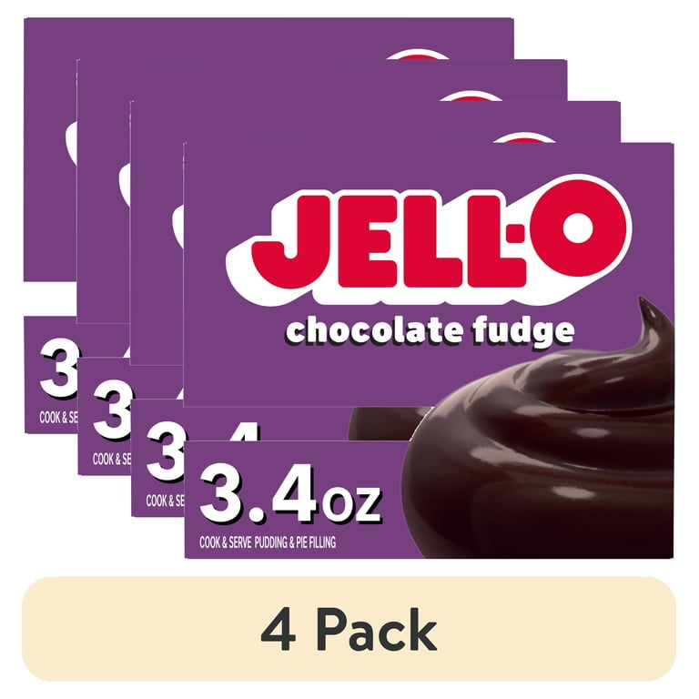 4 pack) Jell-O Cook & Serve Chocolate Fudge Artificially Flavored