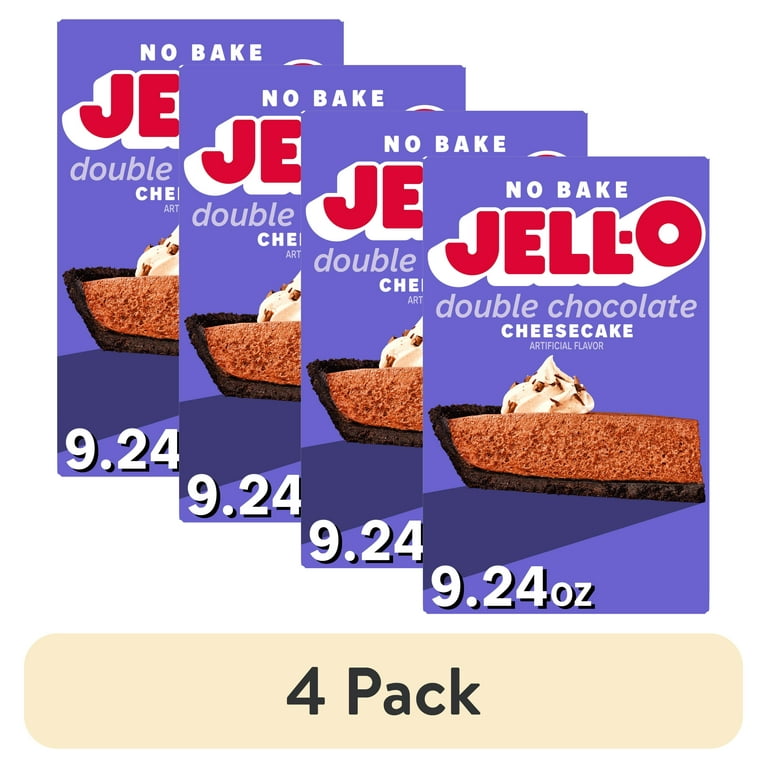 4 pack) Jell-O No Bake Double Chocolate Cheesecake Dessert Kit