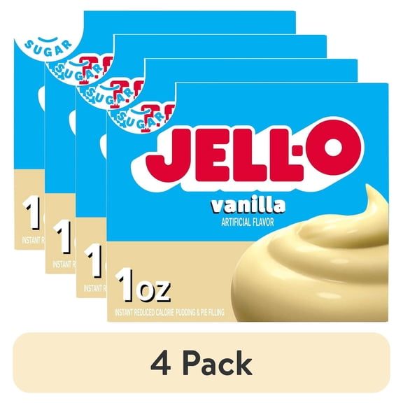 (4 pack) Jell-O Sugar Free Instant Pudding  Pie Filling, Vanilla, 1 Ounce Pack of 6-5464800725
