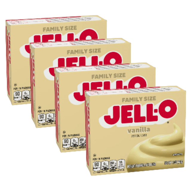 Instant Pudding Box (4 pack) Jell-O Vanilla Instant Pudding Mix & Pie Filling, 5.1 oz. Box ...