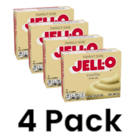 (4 pack) Jell-O Vanilla Instant Pudding Mix & Pie Filling, 5.1 oz. Box