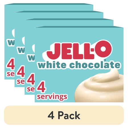 (4 pack) Jell-O White Chocolate Instant Pudding & Pie Filling Mix, 3.3 oz Box