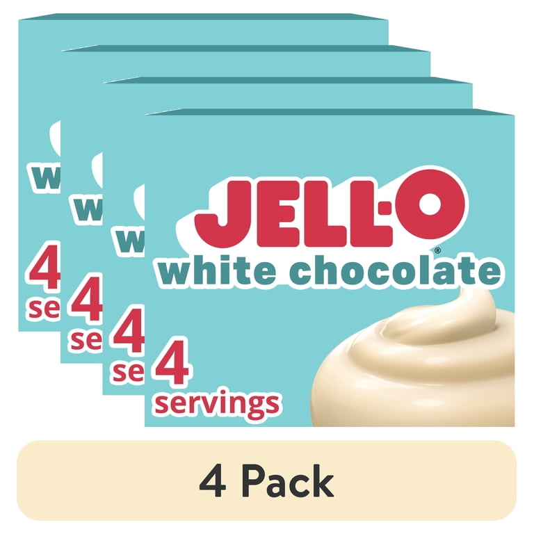 4 pack) Jell-O White Chocolate Instant Pudding & Pie Filling Mix
