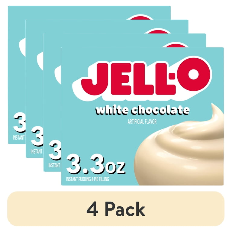 4 pack) Jell-O White Chocolate Instant Pudding & Pie Filling Mix