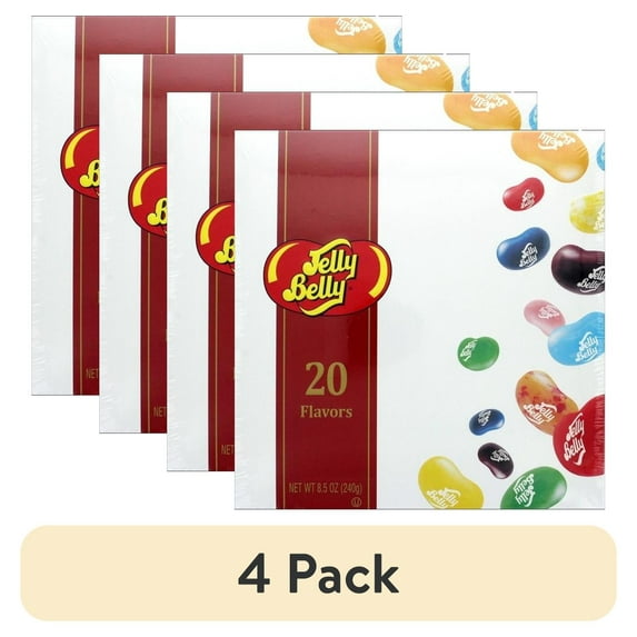 (4 pack) Jelly Belly Jelly Bean 20 Flavor Gift Box - 8.5 oz