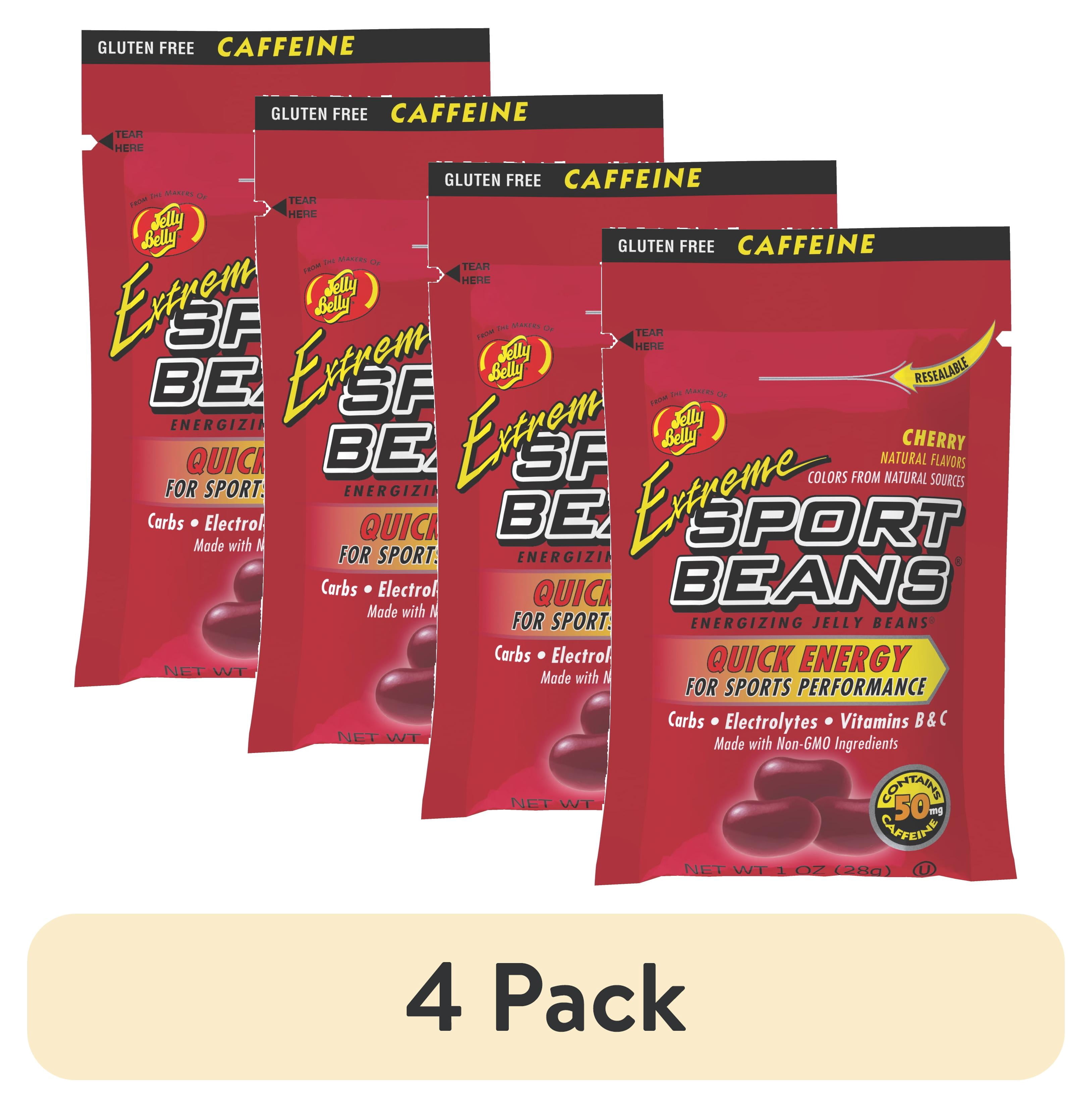 (4 pack) Jelly Belly Jelly Beans Candy, Extreme Sport Beans, Cherry, 1 oz