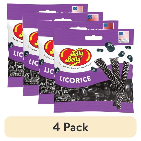 (4 pack) Jelly Belly Licorice Jelly Beans, 3.5 Oz