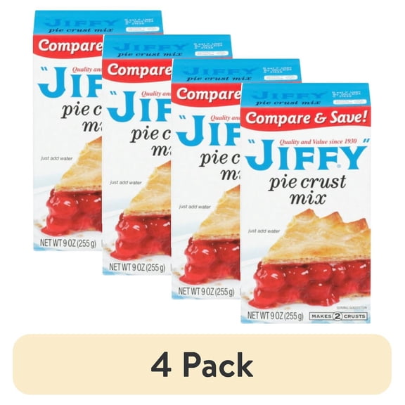 (4 pack) Jiffy Pie Crust Mix, 9.0 oz (2 pack)