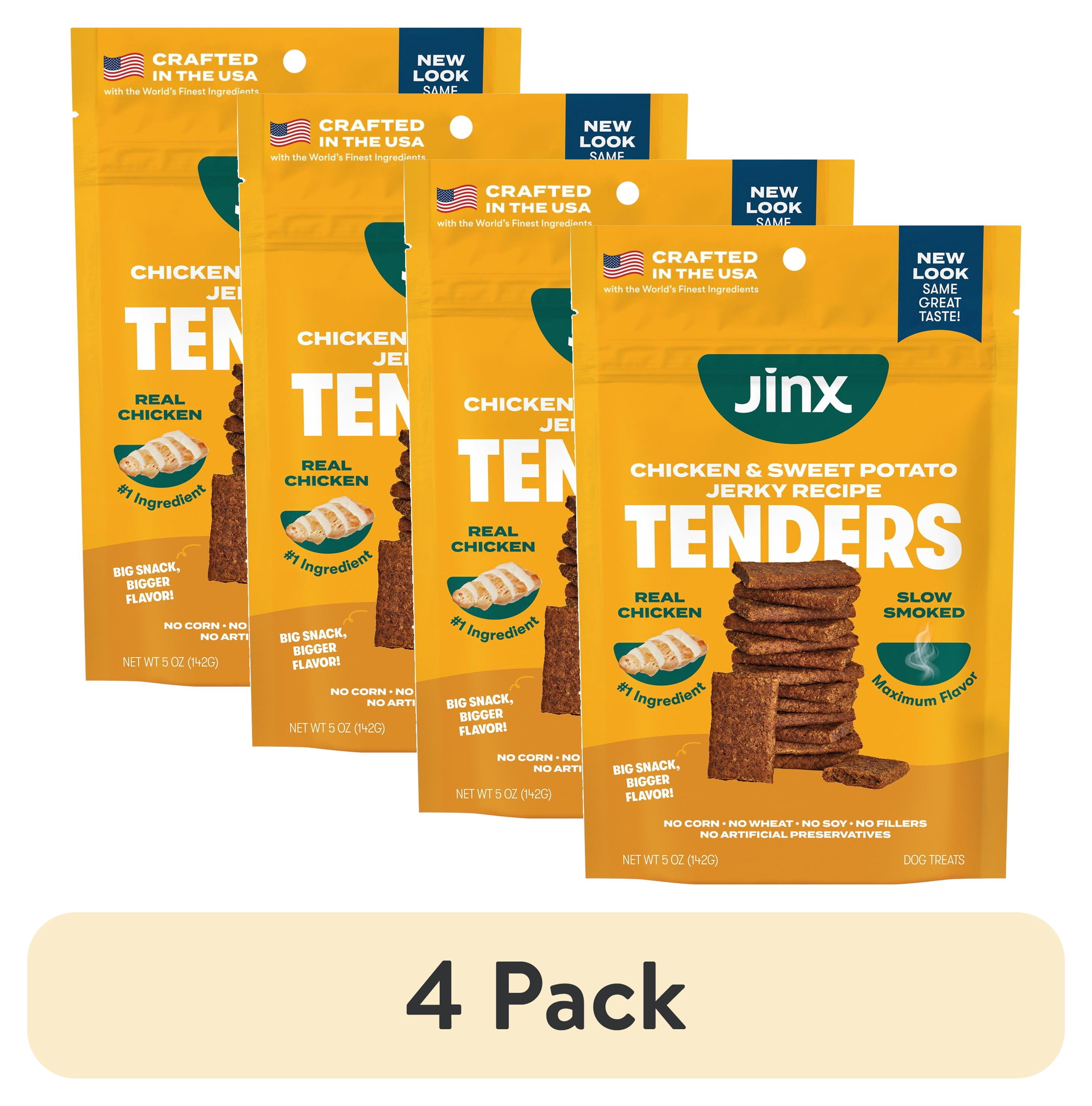 (4 pack) Jinx All Natural Slow-Smoked Chicken & Sweet Potato Flavor Jerky Tenders for Dogs, 5 oz Bag&nbsp;