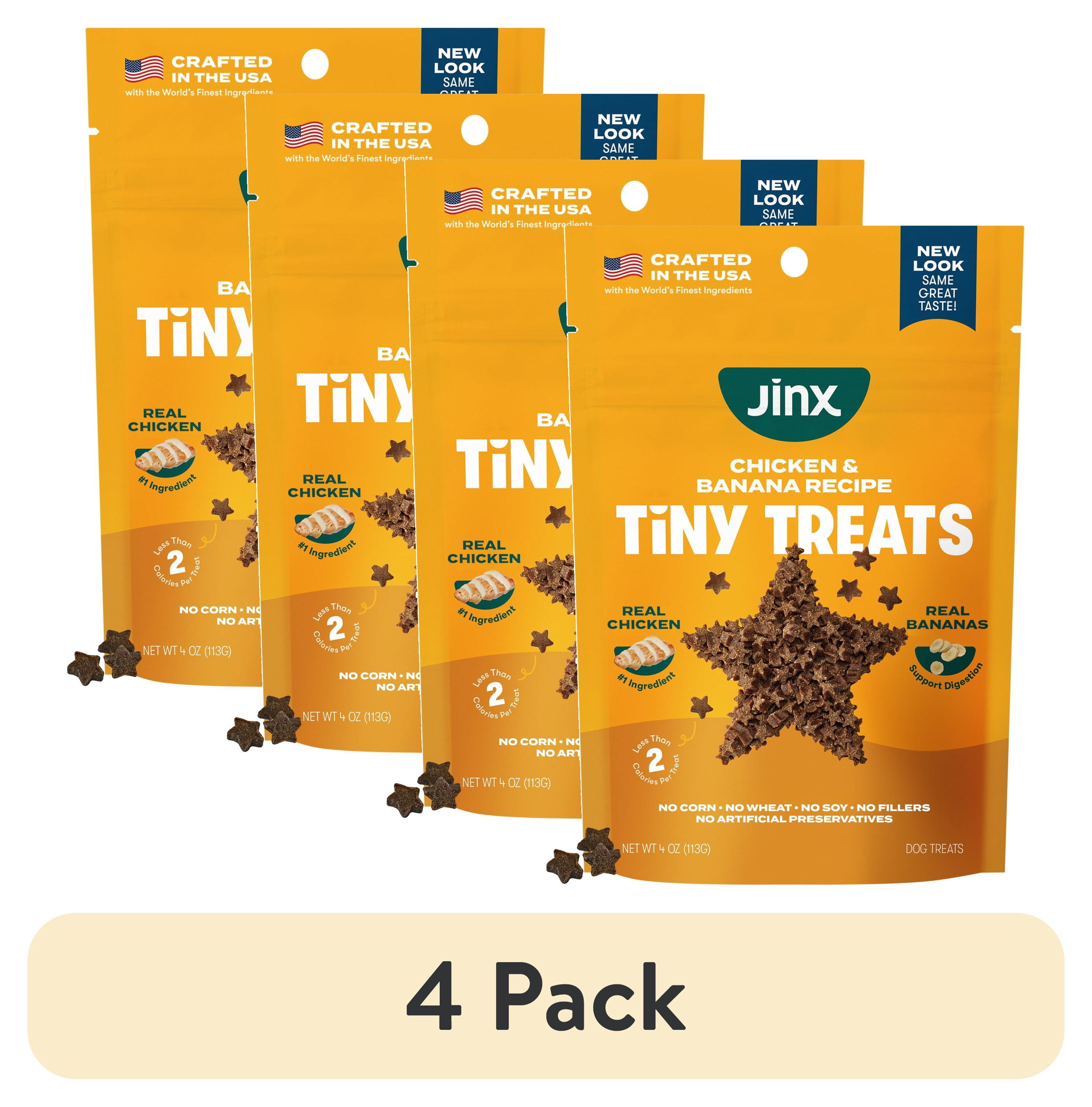 (4 pack) Jinx Chicken and Banana Tiny Treats Natural Dog Training Treats, 4 oz Bag