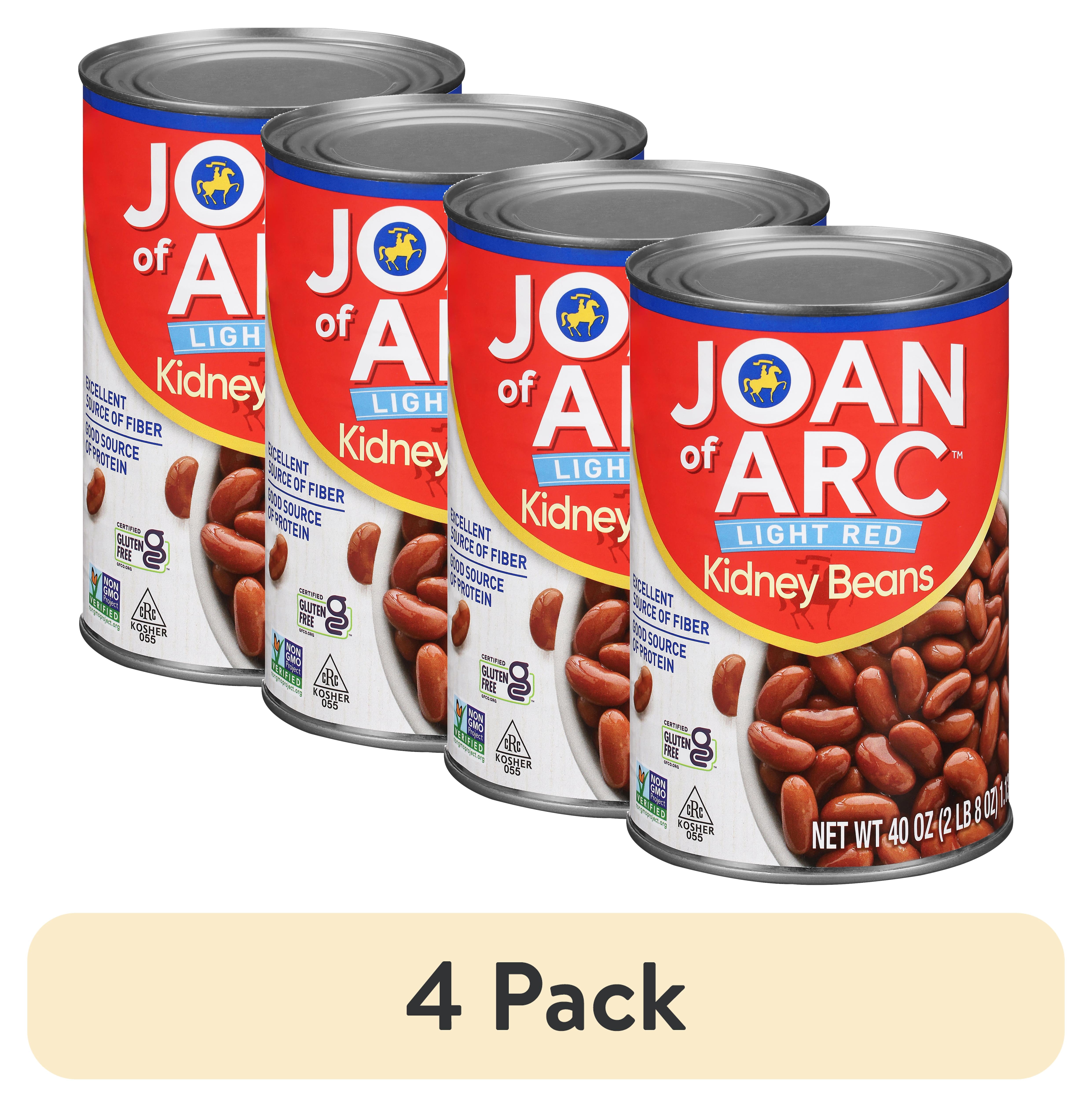 (4 pack) Joan of Arc Light Red Kidney Beans, Gluten-Free, 40 oz Can