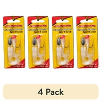 (4 pack) Johnson Crappie Buster Spin'R Grub Fishing Lure, Pink/Pearl, 2 in