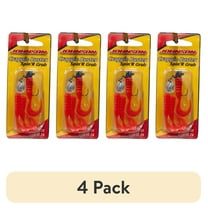 (4 pack) Johnson Crappie Buster Spin'R Grub Fishing Lure, Black/Fluorescent Orange, 2 in