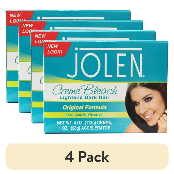 (4 pack) Jolen Creme Bleach Original Lighten Dark Hair 4oz Each