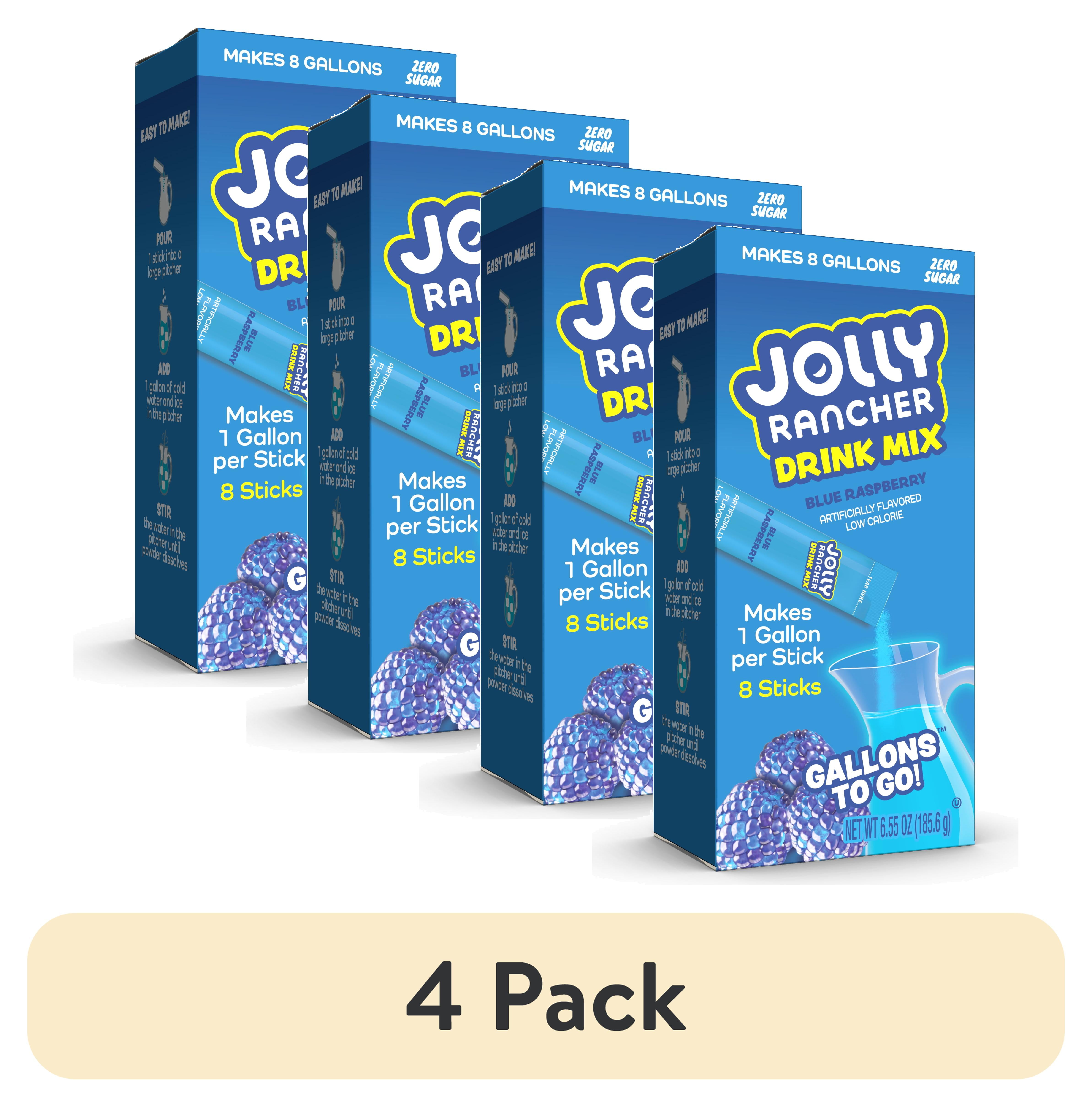 (4 pack) Jolly Rancher Sugar Free Blue Raspberry Powdered Drink Mix, 0. ...
