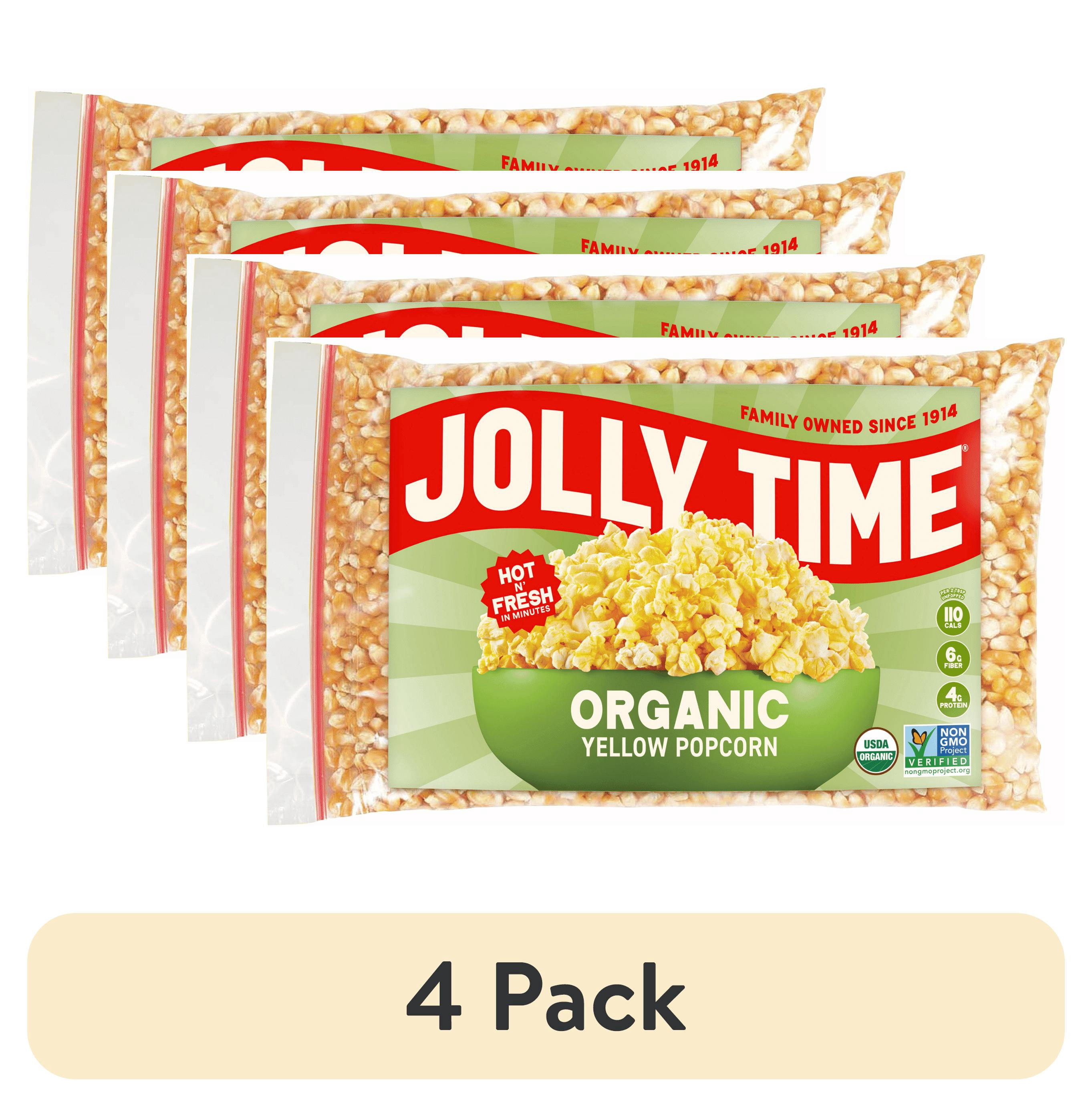 (4 pack) Jolly Time Organic Yellow Kernel Popcorn 20 oz