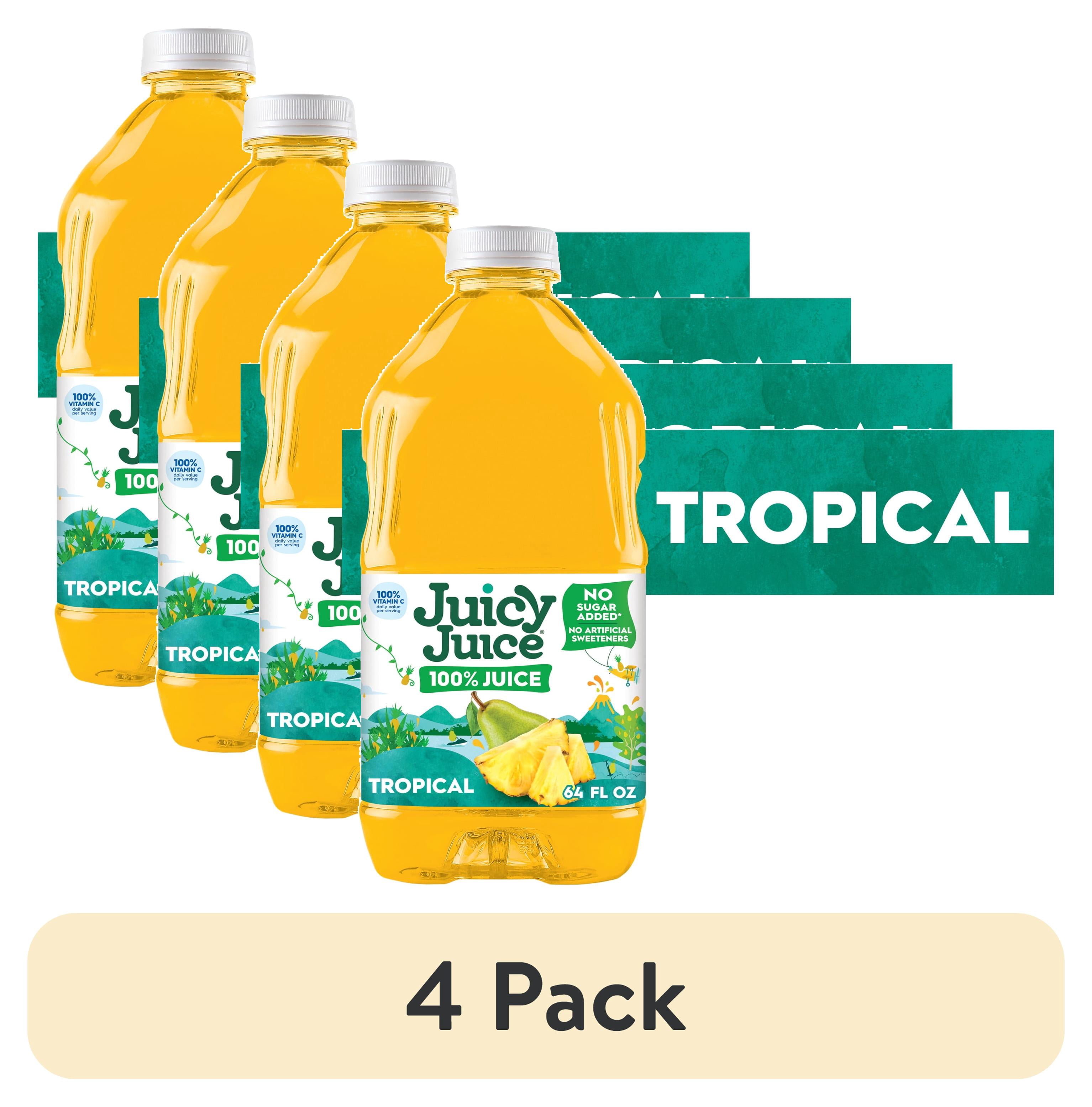 (4 pack) Juicy Juice 100% Juice, Tropical, 64 fl oz Bottle