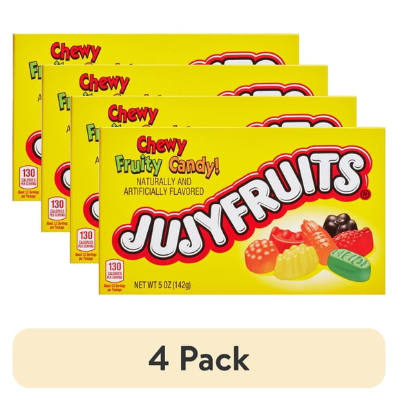 (4 pack) Jujyfruits Chewy Fruit Flavored Candies, 5 oz Theater Box