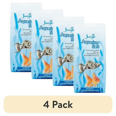 (4 pack) Jungle Aquarium Salt for Tropical Fish, and Goldfish 16 oz