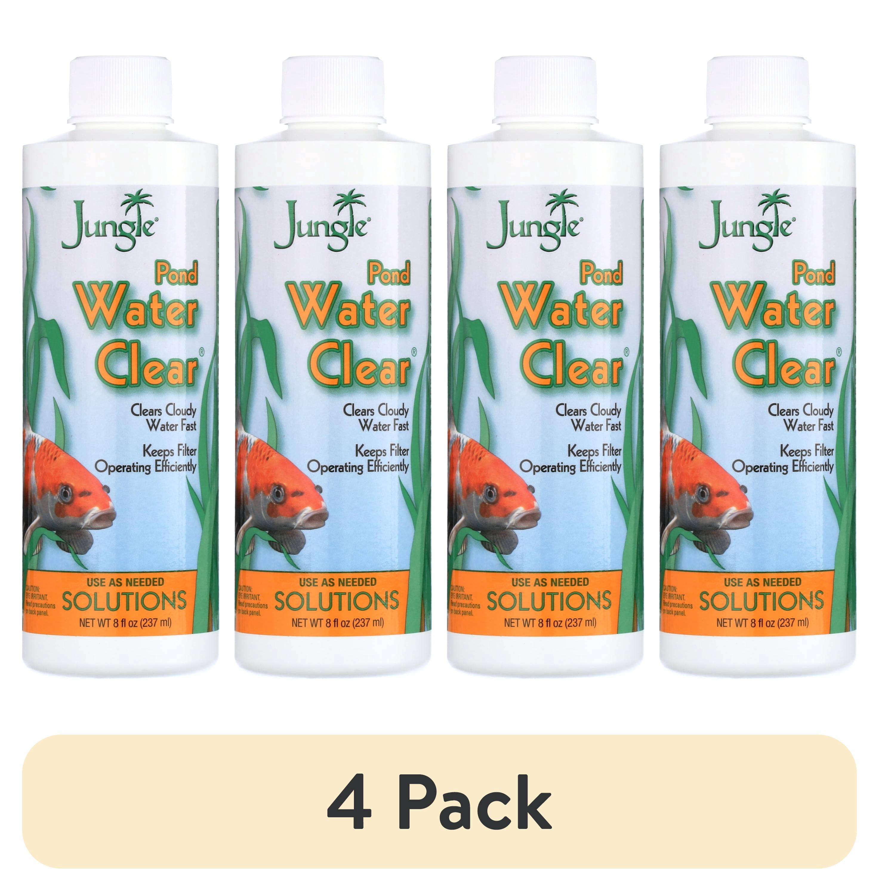 (4 pack) Jungle Brand Pond Water Clear Water Cleaner, 8-Ounces