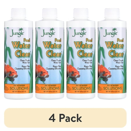 (4 pack) Jungle Brand Pond Water Clear Water Cleaner, 8-Ounces