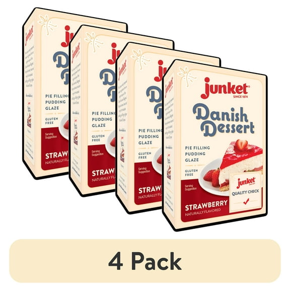 (4 pack) Junket Danish Dessert Strawberry, 4.75 Ounce