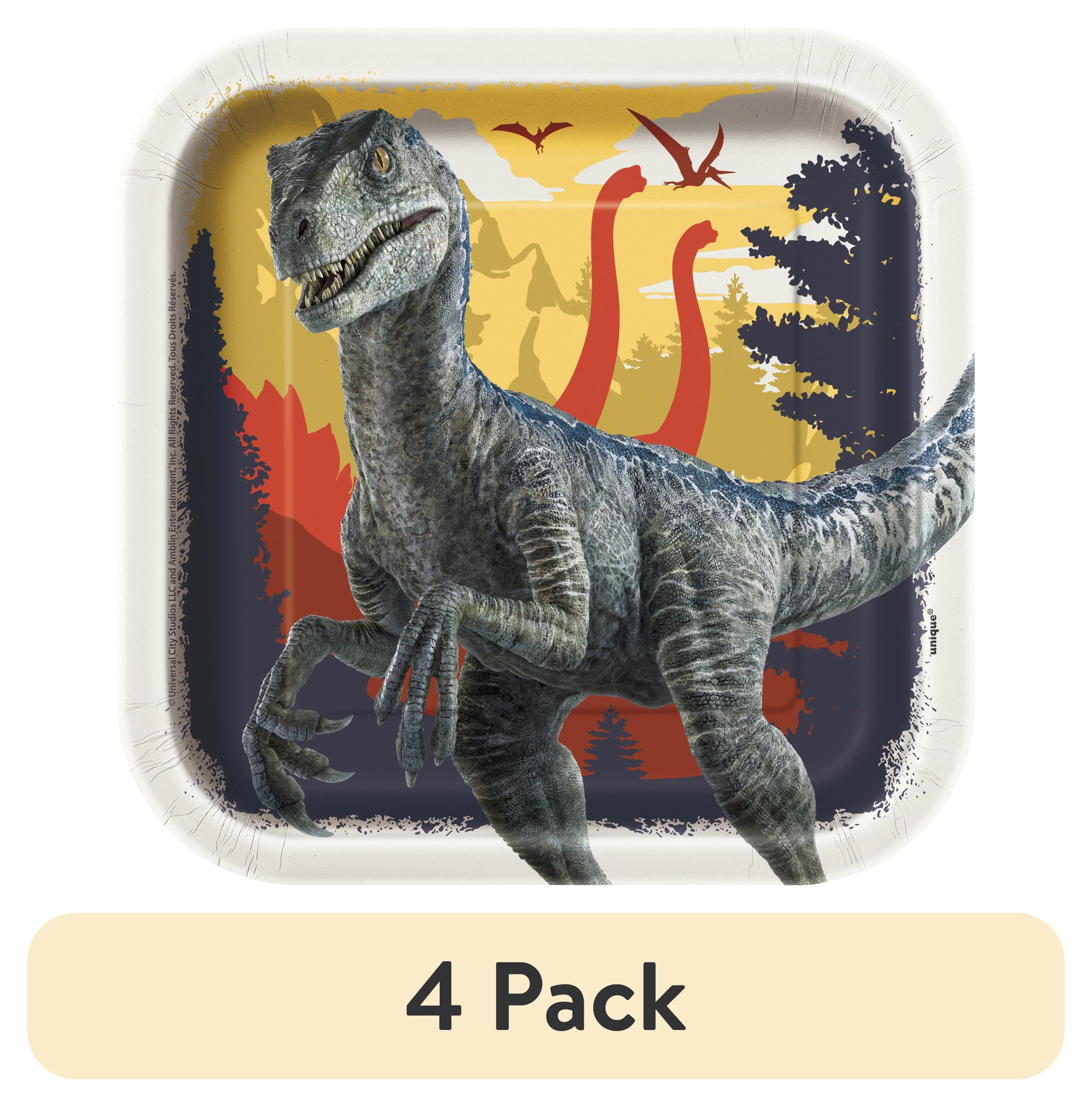 (4 pack) Jurassic World Birthday Paper Dessert Plates, 7in, 8ct