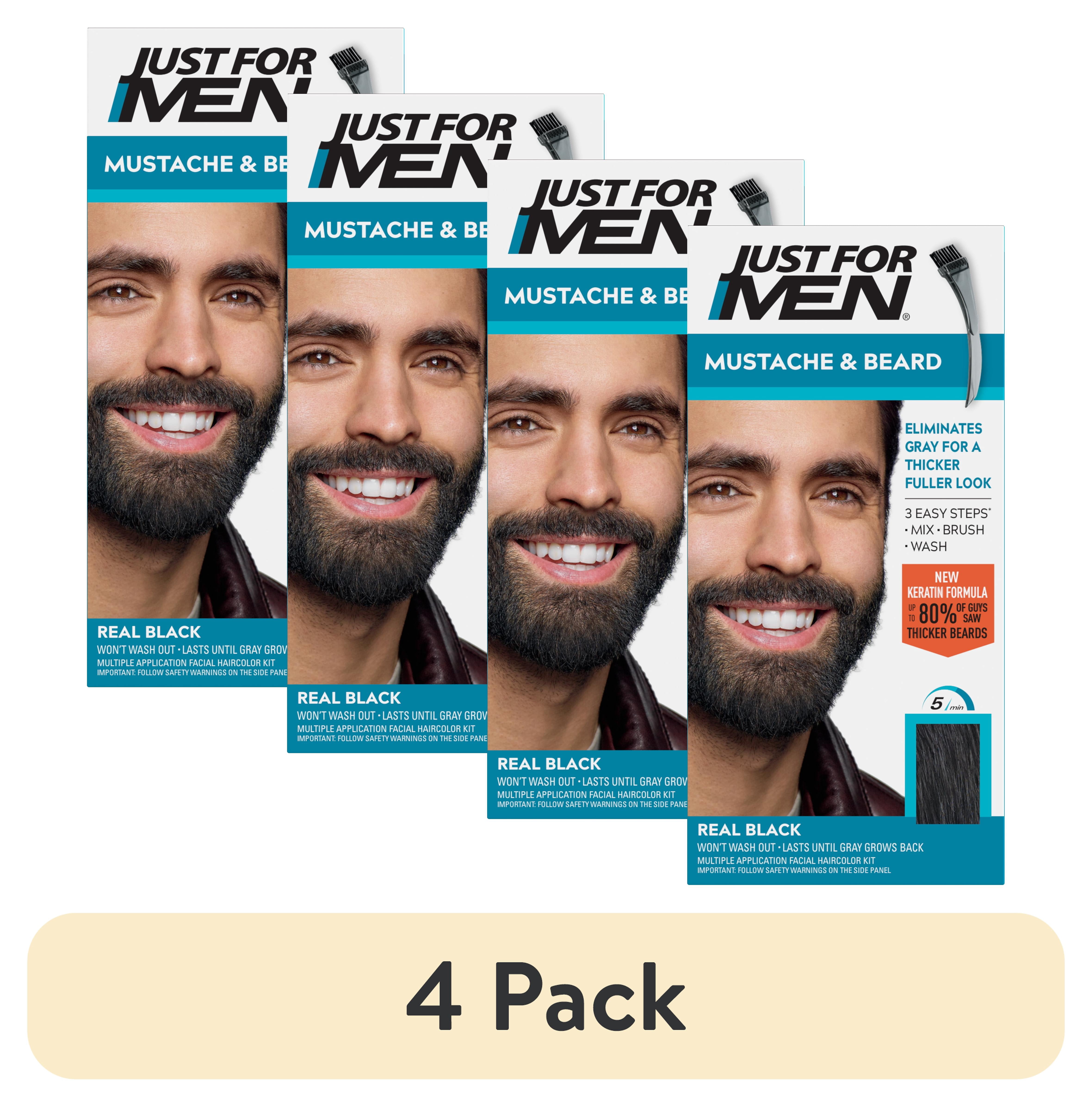 即購入可能★PiL l Box 4 Men With Beards LP 4 pack) Just For Men Mustache & Beard, Beard Dye for Men with
